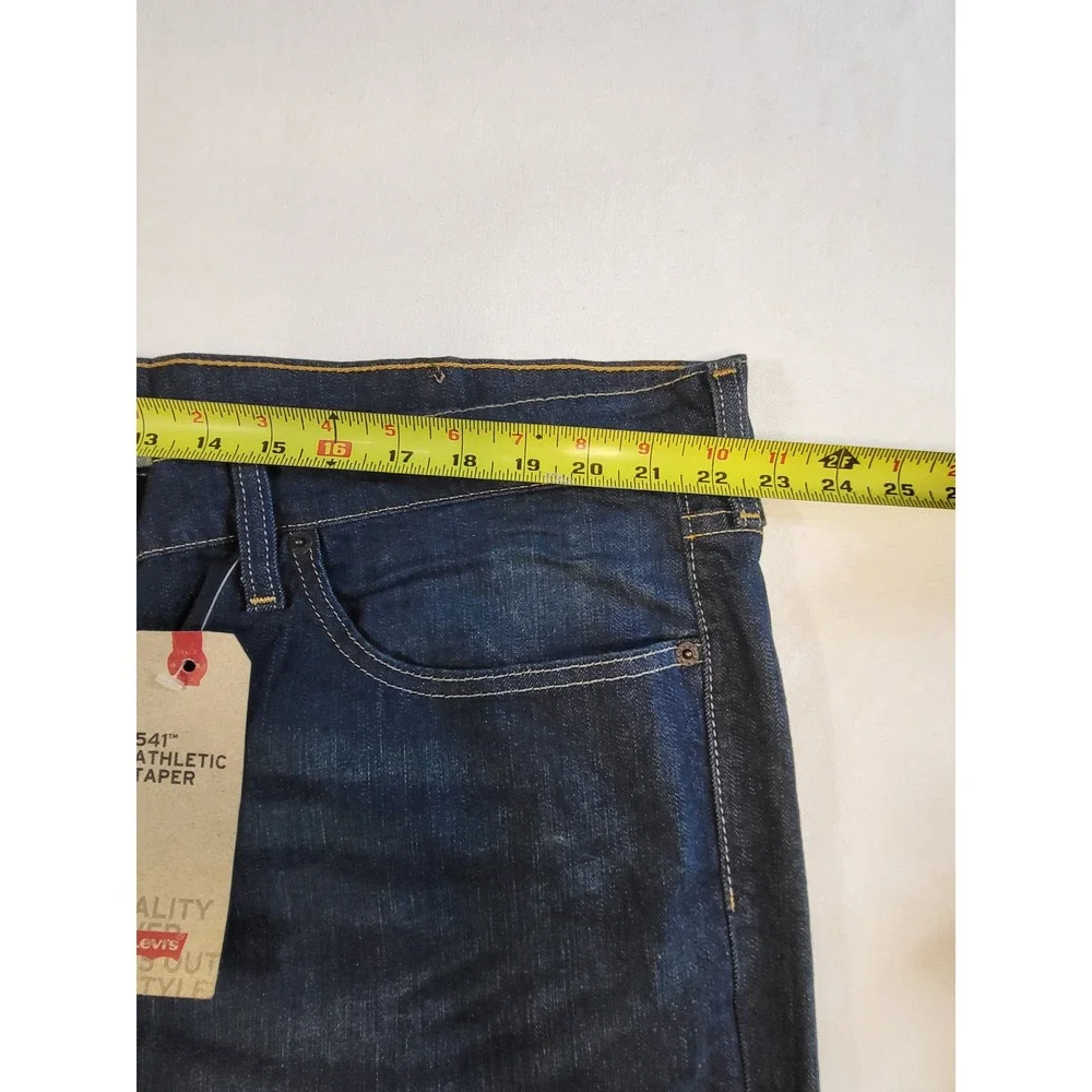 Levis‎ 541 Athletic Taper Jeans Mens 46x32 Dark Wash Stretch Blue Denim NWT